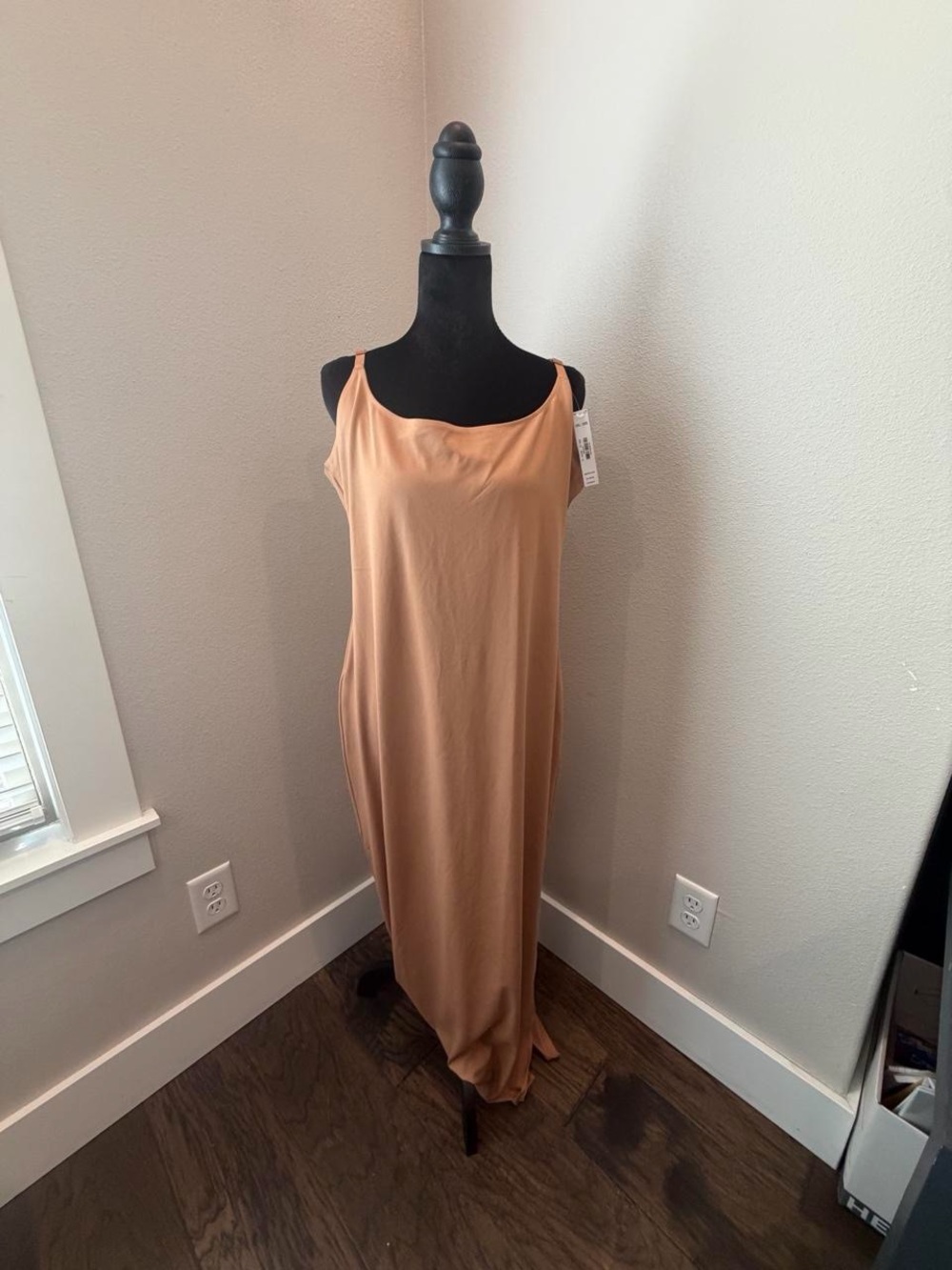 Victoria's Secret Camel Satin Slip Maxi Dress